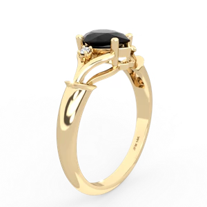 Onyx Precious Pear 14K Yellow Gold ring R0826