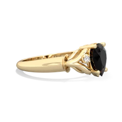 Onyx Precious Pear 14K Yellow Gold ring R0826