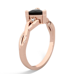 Onyx Trillion Twist 14K Rose Gold ring R2104