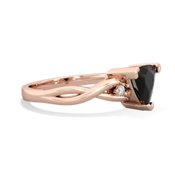 Onyx Trillion Twist 14K Rose Gold ring R2104