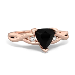 Onyx Trillion Twist 14K Rose Gold ring R2104