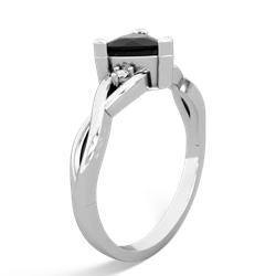 Onyx Trillion Twist 14K White Gold ring R2104