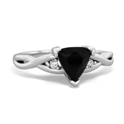 Onyx Trillion Twist 14K White Gold ring R2104