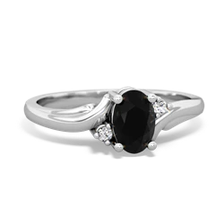 Onyx Elegant Swirl 14K White Gold ring R2173