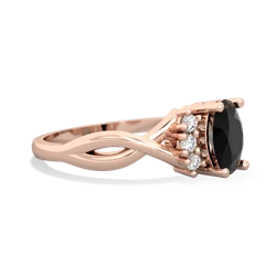 Onyx Victorian Twist 14K Rose Gold ring R2497