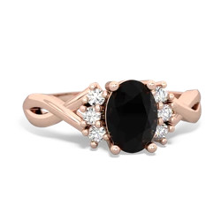 Onyx Victorian Twist 14K Rose Gold ring R2497