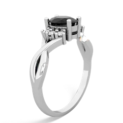 Onyx Victorian Twist 14K White Gold ring R2497