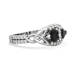 Onyx Sparkling Celtic Knot 14K White Gold ring R2645