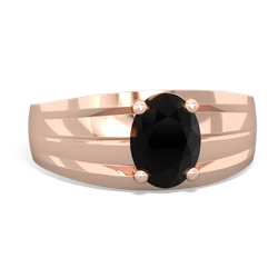 Onyx Men's Two Lane 14K Rose Gold ring R0363