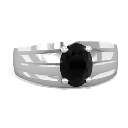 Onyx Men's Two Lane 14K White Gold ring R0363