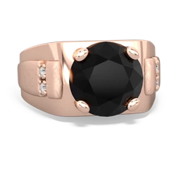 Onyx Men's 9Mm Round 14K Rose Gold ring R1822