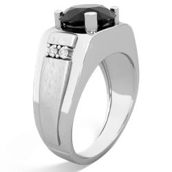 Onyx Men's 9Mm Round 14K White Gold ring R1822