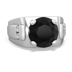 Onyx Men's 9Mm Round 14K White Gold ring R1822