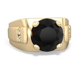 Onyx Men's 9Mm Round 14K Yellow Gold ring R1822