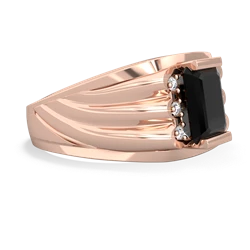 Onyx Men's 9X7mm Emerald-Cut 14K Rose Gold ring R1835