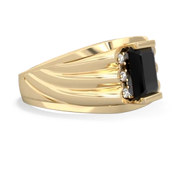 Onyx Men's 9X7mm Emerald-Cut 14K Yellow Gold ring R1835