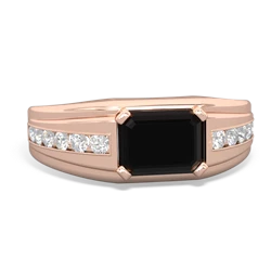 Onyx Men's Diamond Channel 14K Rose Gold ring R0500