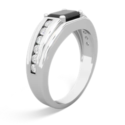 Onyx Men's Diamond Channel 14K White Gold ring R0500