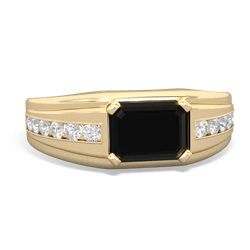 Onyx Men's Diamond Channel 14K Yellow Gold ring R0500