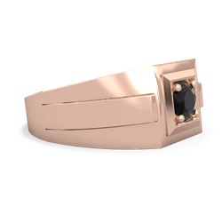 Onyx Men's Squared Circle 14K Rose Gold ring R0480