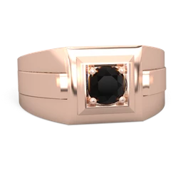 Onyx Men's Squared Circle 14K Rose Gold ring R0480