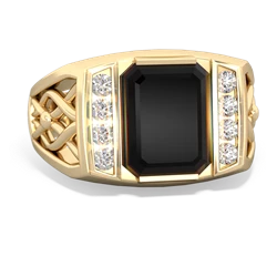 Onyx Men's Vine 14K Yellow Gold ring R0490