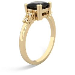 Onyx Art Deco Princess 14K Yellow Gold ring R2014