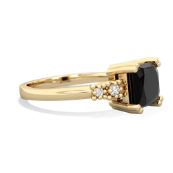 Onyx Art Deco Princess 14K Yellow Gold ring R2014