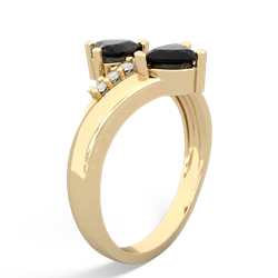 Onyx Heart To Heart 14K Yellow Gold ring R2064