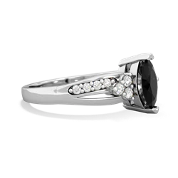 Onyx Royal Marquise 14K White Gold ring R2343