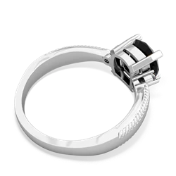 Onyx Cushion Rope 14K White Gold ring R2484