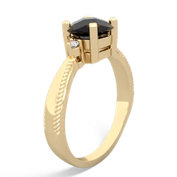 Onyx Cushion Rope 14K Yellow Gold ring R2484