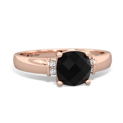 Onyx Simply Elegant Cushion 14K Rose Gold ring R2489