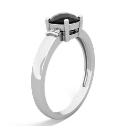 Onyx Simply Elegant Cushion 14K White Gold ring R2489