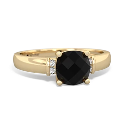 Onyx Simply Elegant Cushion 14K Yellow Gold ring R2489