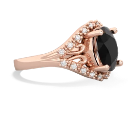 Onyx Antique Style Cocktail 14K Rose Gold ring R2564