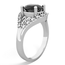 Onyx Antique Style Cocktail 14K White Gold ring R2564