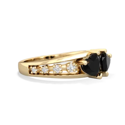 Onyx Heart To Heart 14K Yellow Gold ring R3342