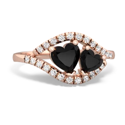 Onyx Mother And Child 14K Rose Gold ring R3010