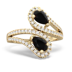 Onyx Diamond Dazzler 14K Yellow Gold ring R3000