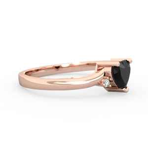 Onyx Delicate Heart 14K Rose Gold ring R0203