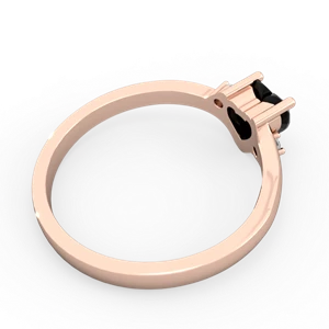 Onyx Delicate Heart 14K Rose Gold ring R0203