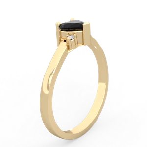Onyx Delicate Heart 14K Yellow Gold ring R0203