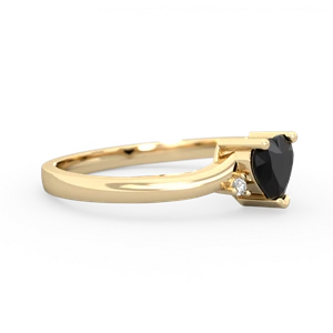 Onyx Delicate Heart 14K Yellow Gold ring R0203