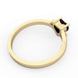 Onyx Delicate Heart 14K Yellow Gold ring R0203