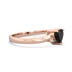 Onyx Delicate Heart 14K Rose Gold ring R0203