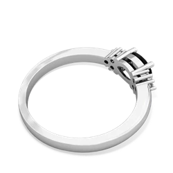 Onyx Simply Elegant East-West 14K White Gold ring R2480