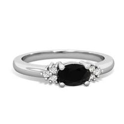 Onyx Simply Elegant East-West 14K White Gold ring R2480