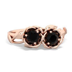 Onyx Rose Garden 14K Rose Gold ring R5510