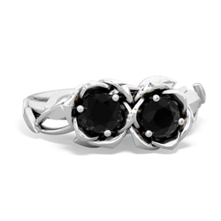 Onyx Rose Garden 14K White Gold ring R5510